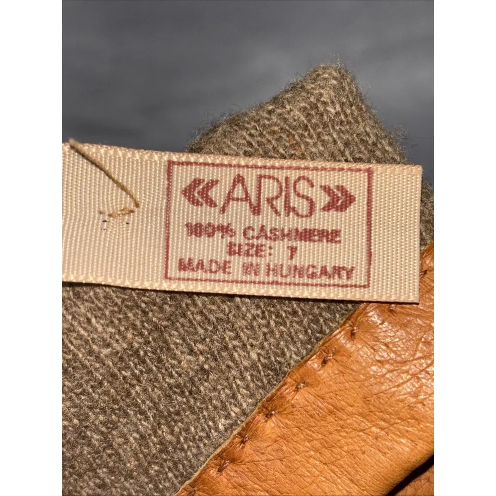 Vintage ARIS Leather Gloves Cashmere Lined Brown NWOT‎ Made In Hungary Women's 7